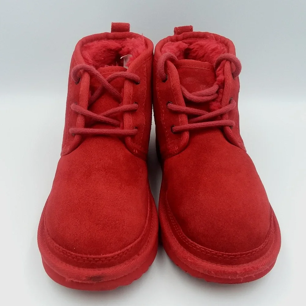 Ugg Neumel II Fluff Chukka Boots Big Kids Young Sz3 Suede Samba Red Chukka Boots